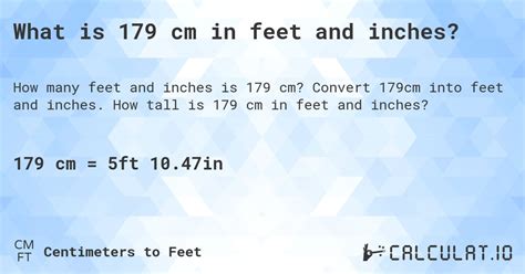 what is 179cm in feet|More.